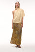 Carlota Satin Silk Maxi Skirt / Yellow Intricate Shells