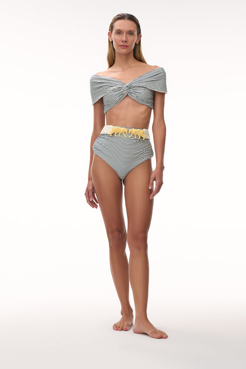 Victoria Bottom / Navy Stripes - Ivory