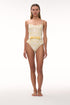Esteros Embroidered One Piece / Yellow Flowers -Ivory