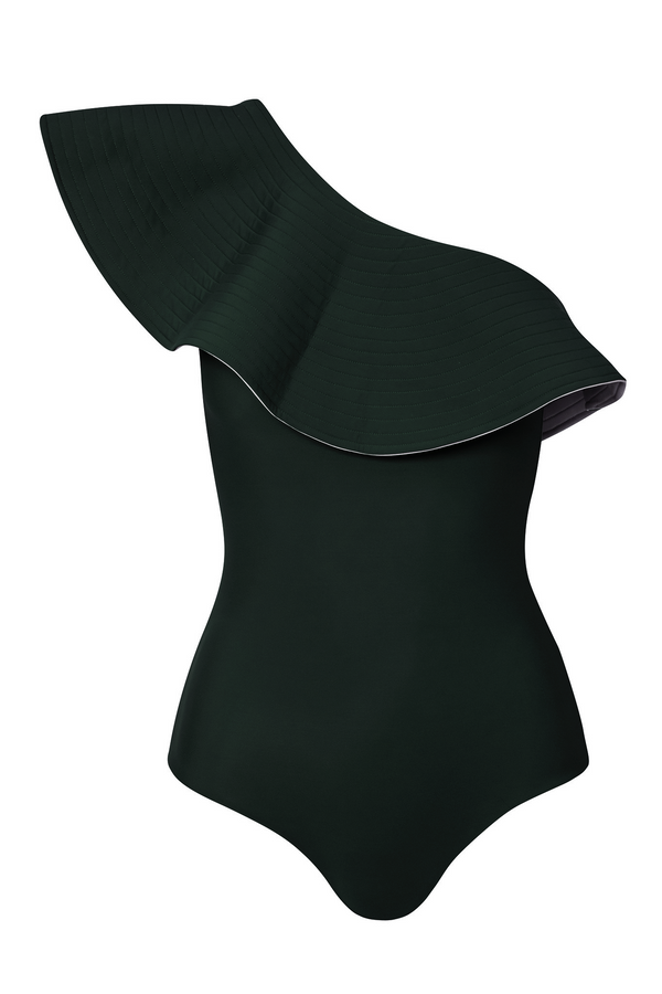 Tucan One Piece / Dark Green & Ivory