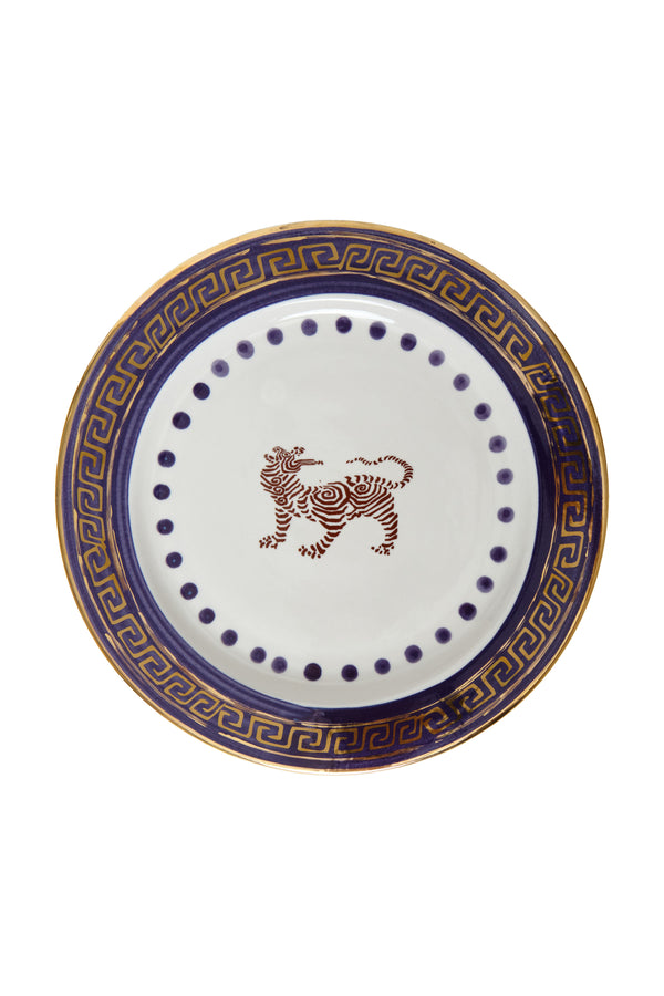 Tiger Dinner Plate / Purple & Gold