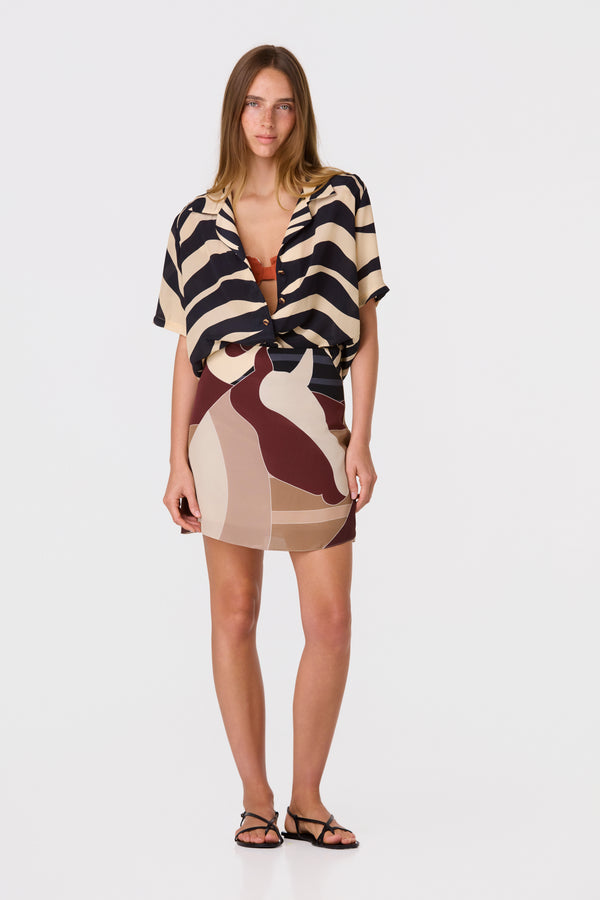 Tomaso Crepe Chine Shirt / Zebra