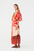 Topacio Linen Midi Tunic Dress / Orange Palms