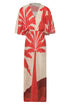 Topacio Linen Midi Tunic Dress / Orange Palms
