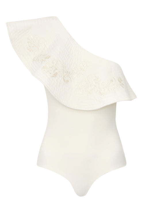 Tucan Embroidered One Piece / Ivory