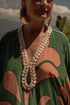 Andina Hand-Embroidered Crepe Tunic / Green Buganvilia