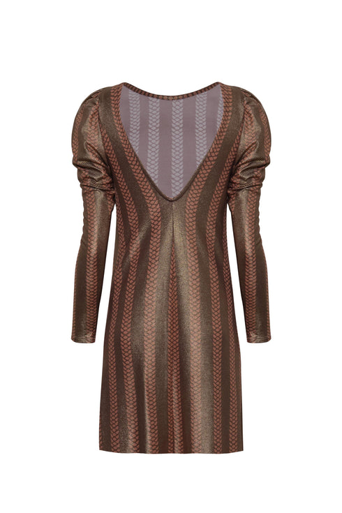 Saberia Jersey Mini Dress / Gold