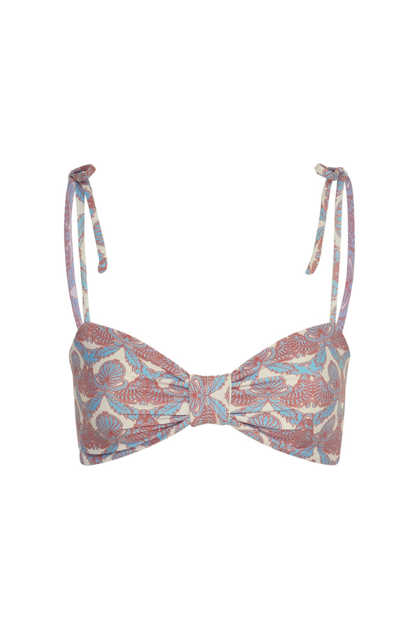 San Miguel Top / Sky Blue Ornaments - Ivory