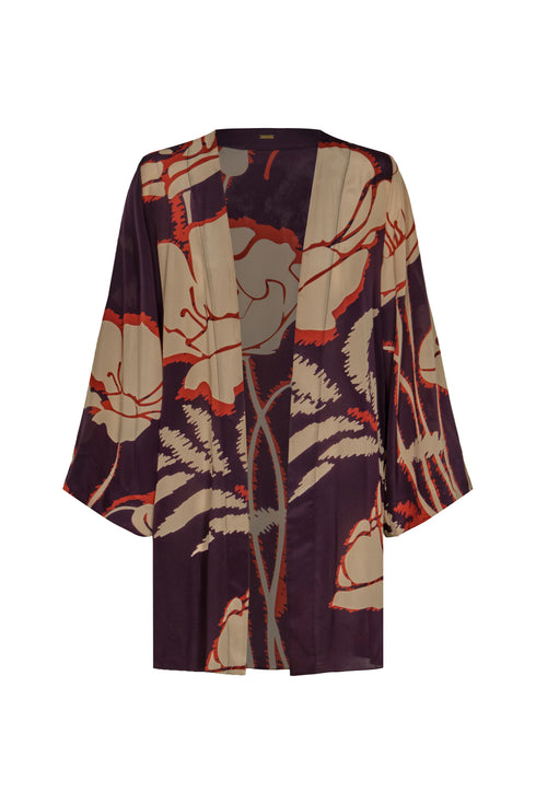 Joaquina Crepe Chine Mini Tunic / Purple Gladiolos