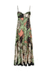 Julieta Satin Silk Maxi Dress / Sage Gladiolos Garden