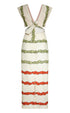 Quinto Sol Cotton Midi Dress / Ivory Striped Helechos