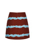Carmelita Hand Embroidered Cotton Mini Skirt / Chocolate Striped Helechos