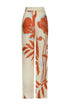 Joao Linen Pants / Ecru - Orange Gladiolos