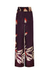 San Cipriano Crepe Chine Pants / Purple Gladiolos