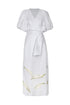 Ermita Linen Embroidered Midi Dress / White