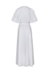 Ermita Linen Embroidered Midi Dress / White