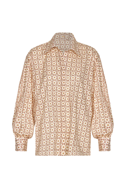 Barnes Cotton Bio Shirt / Beige May Flower