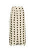 Amaime Silk Martellato Midi Skirt / Ivory Green Chintz