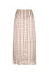 Amaime Satin Silk Midi Skirt / Ivory Wine Seeds