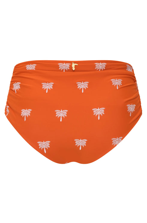 Victoria Embroidered Bottom / Orange Lilac Polka Palms