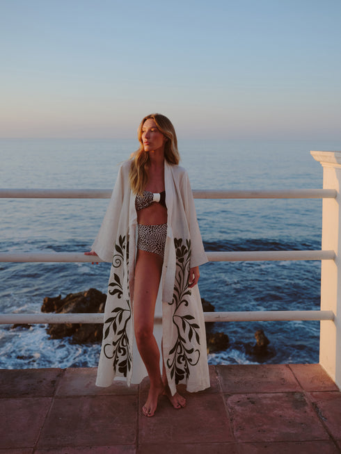 Emma Top / Ivory & Black Animal Print