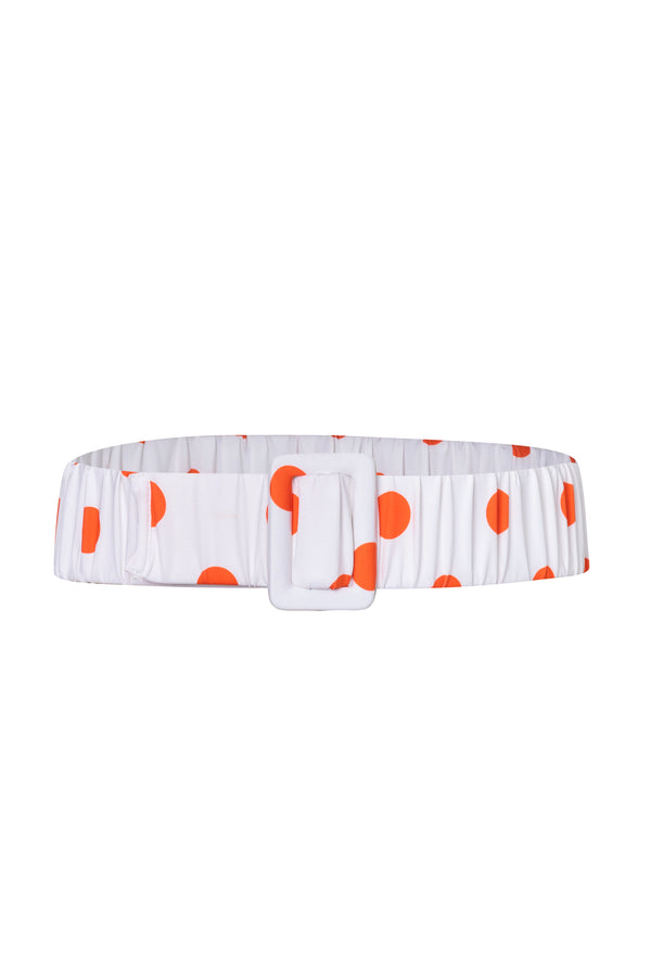 Ruched Belt Polka / Orange
