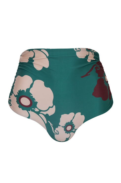 Victoria Vintage Bottom / Emerald Green Maxi Flowers - Ivory