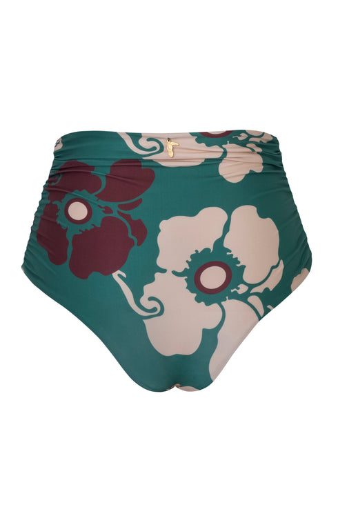 Victoria Vintage Bottom / Emerald Green Maxi Flowers - Ivory