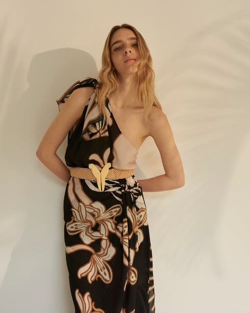 Myanmar Crepe Chine Top / Black