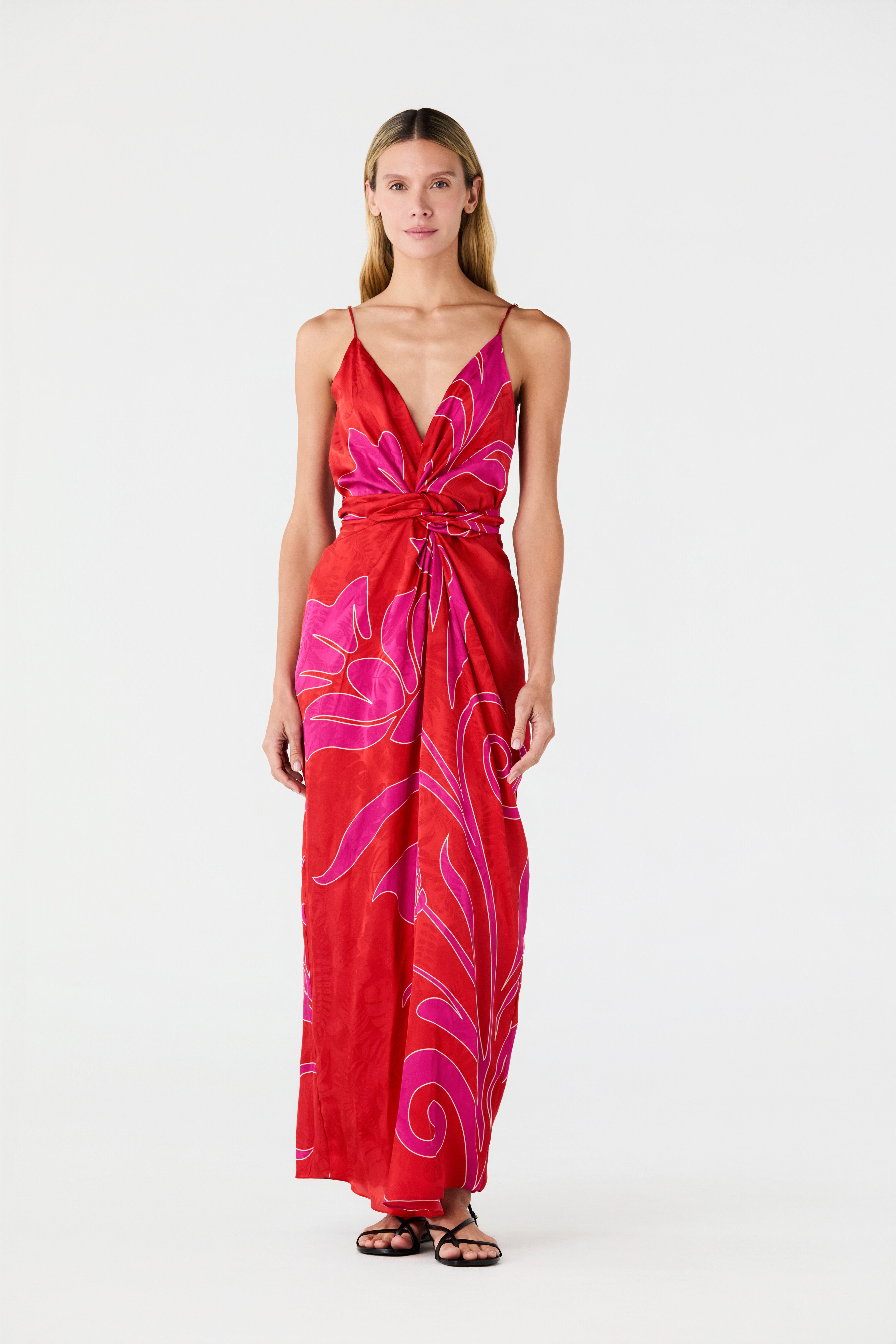 Macarena Silk Jacquard Midi Dress