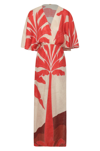 orange tunic dress Palms Linen SCHL007452_ARG while its straight silhouette A-line Square Neck Orange Style:01618